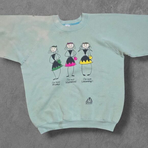 Vintage Face 2 Face Attitude Pullover Sweatshirt Women's XL Distressed - Picture 2 of 6